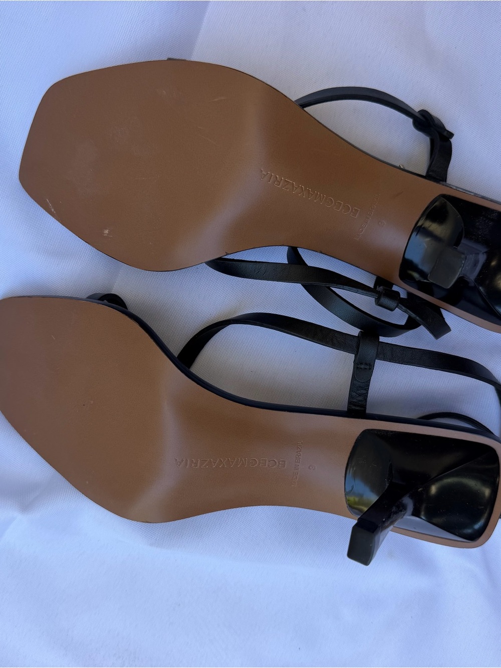 BCBGMaxAzria Black Strappy Ankle-Tie Flat Sandals - Picture 4 of 4